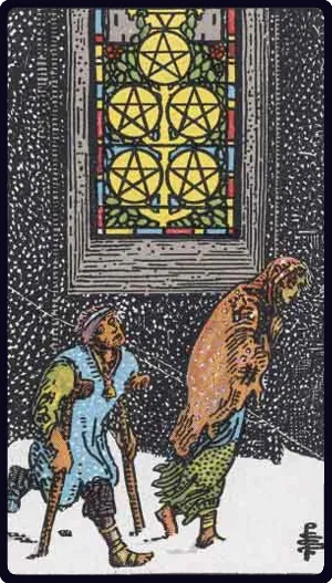 Five of Pentacles tarot card