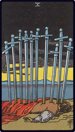 Ten of Swords tarot card