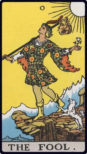 The Fool in the selected tarot deck