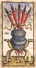 Five of Batons in Sola Busca