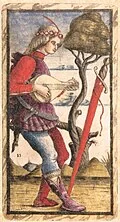Page of Batons in Sola Busca