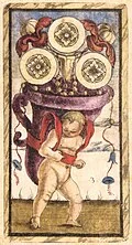 Three of Coins in Sola Busca