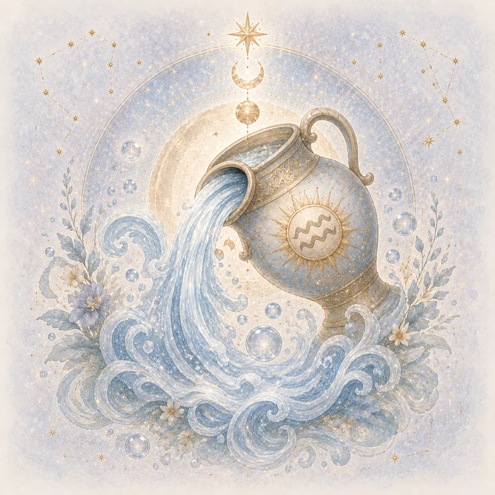 Aquarius zodiac sign illustration