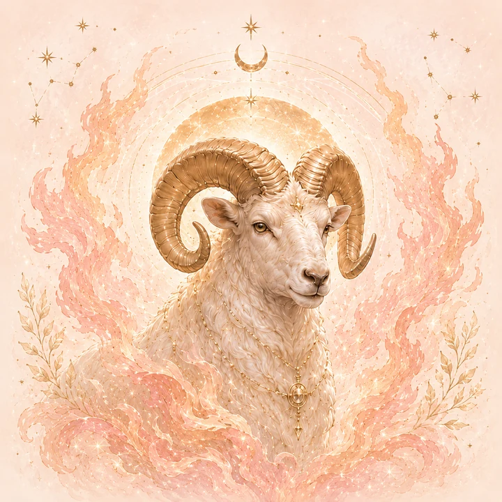 Aries zodiac sign illustration