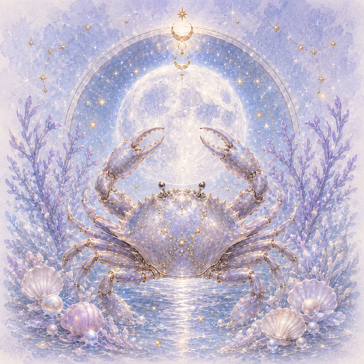 Cancer zodiac sign illustration