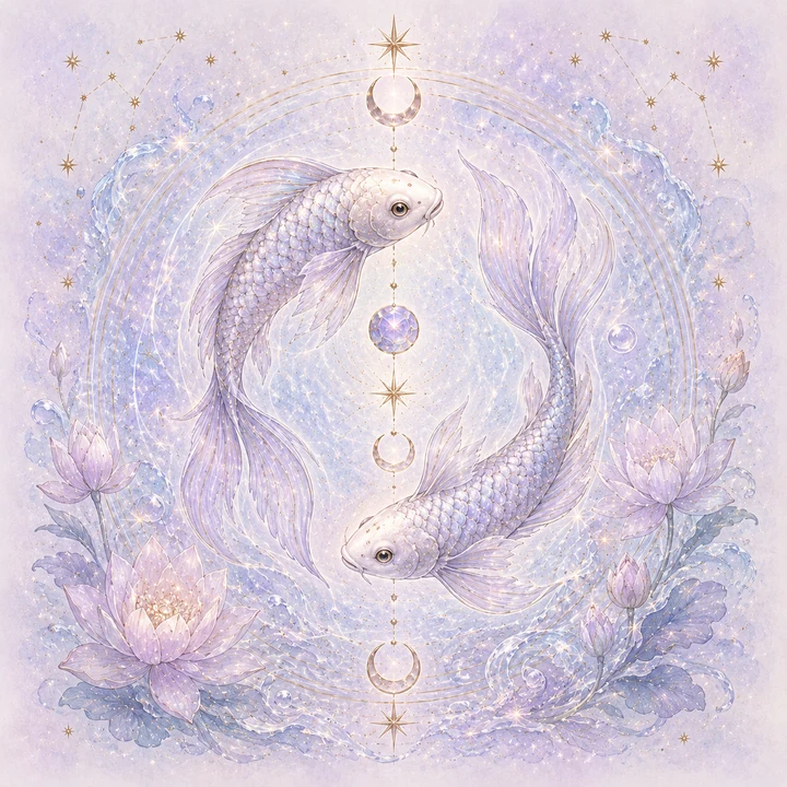 Pisces zodiac sign illustration